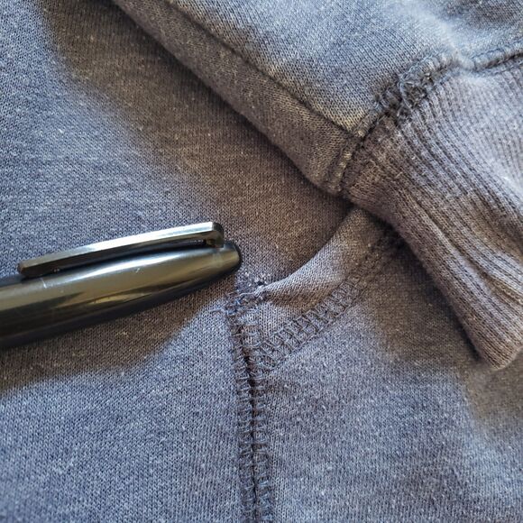 Levi's Classic Distressed Logo Size Small Mens Heatherd Blue Hoodie Pullover - Picture 4 of 8